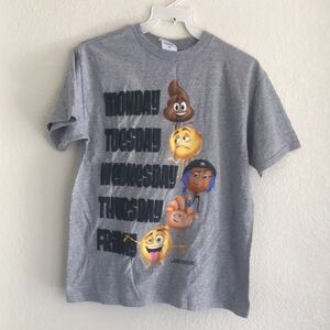 Boyś Gray Emoji Graphic T-Shirt Size M